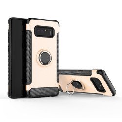 Galaxy Note 8 360 Rotating Ring Stand Hybrid Case with Metal Plate (Champagne Gold)